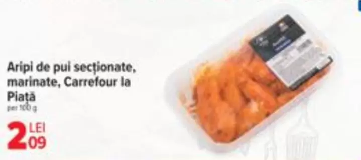 Aripi de pui sectionate, marinate