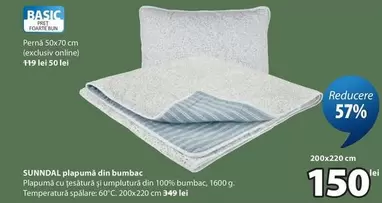 SUNNDAL plapumă din bumbac