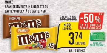 ARAHIDE ÎNVELITE ÎN CIOCOLATĂ CU LAPTE/CIOCIOALĂ CU LAPTE, 45G