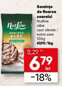 Nutline - Seminte de floarea soarelui albe usor sarate
