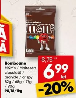 Bomboane M&M's / Maltesers ciocolată / arahide / crispy