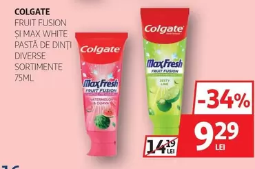FRUIT FUSION ȘI MAX WHITE PASTĂ DE DINȚI