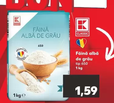 Făină albă de grâu tip 650