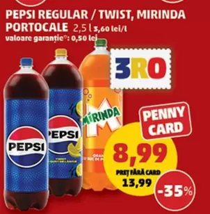 Pepsi - PEPSI REGULAR / TWIST, MIRINDA PORTOCALE