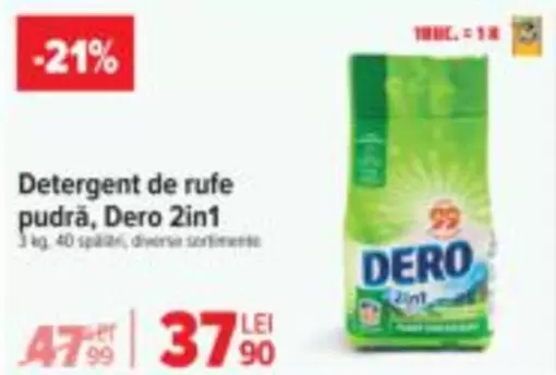 Dero - Detergent de rufe pudră, 2in1