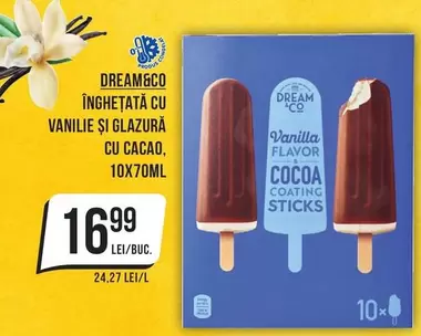 Înghețată cu vanilie și glazură cu cacao