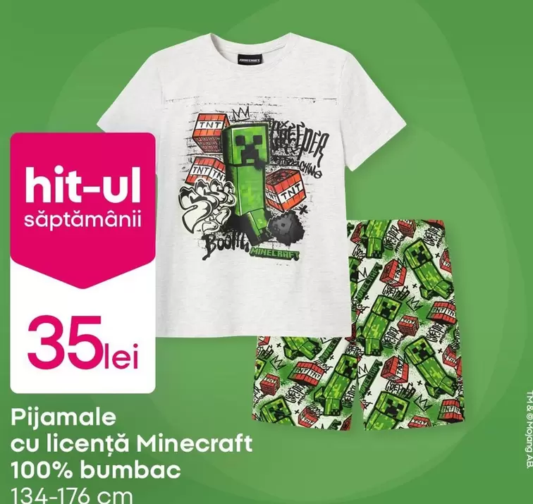 Minecraft - Pijamale cu licență