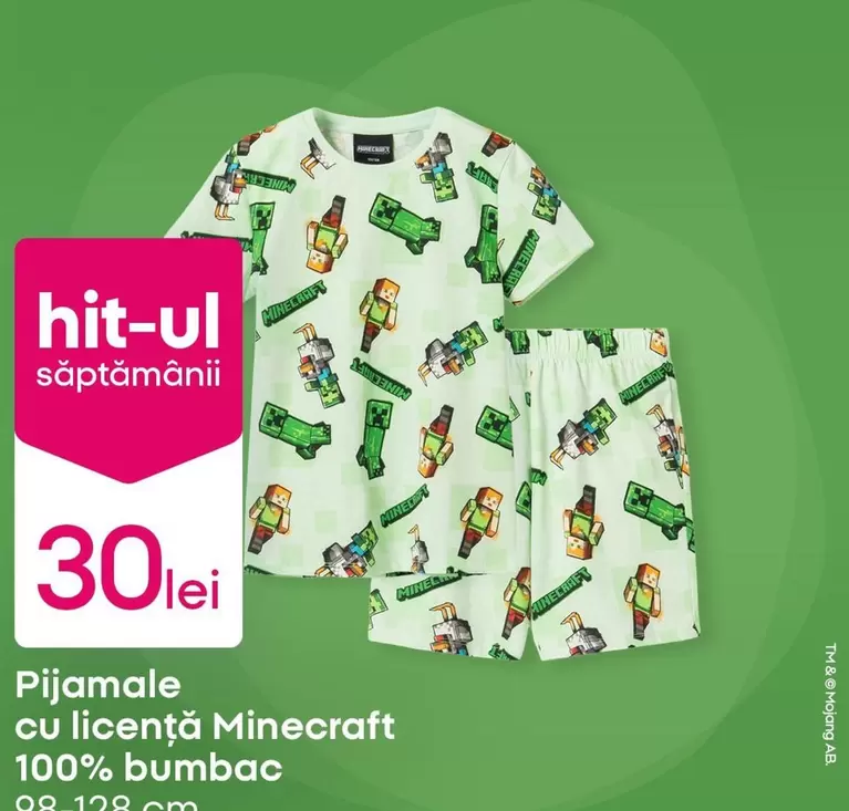 Minecraft - Pijamale cu licență  100% bumbac