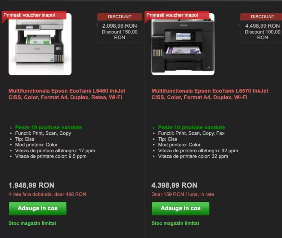 Multifunctionala Epson EcoTank L6480 InkJet CISS, Color, Format A4, Duplex, Retea, Wi-Fi