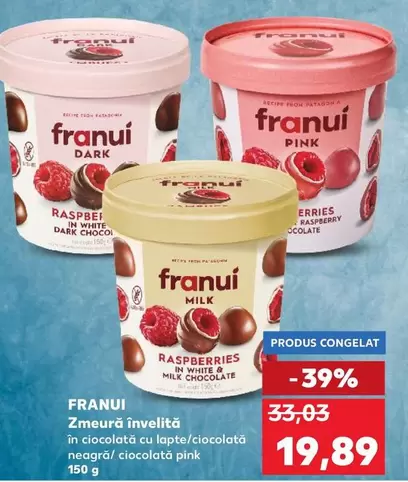 Raspberry - Zmeură învelită în ciocolată cu lapte/ciocolată neagră/ ciocolată pink