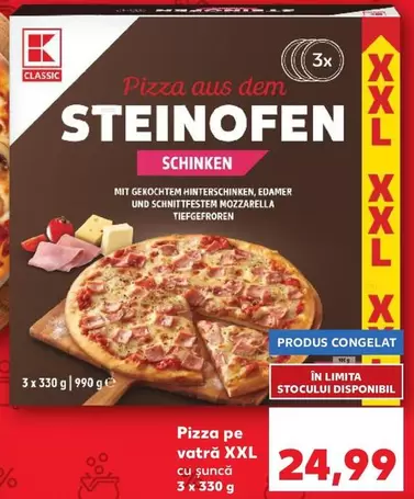 Pizza aus dem Steinofen Schinken