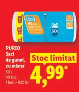 Saci de gunoi cu mâner