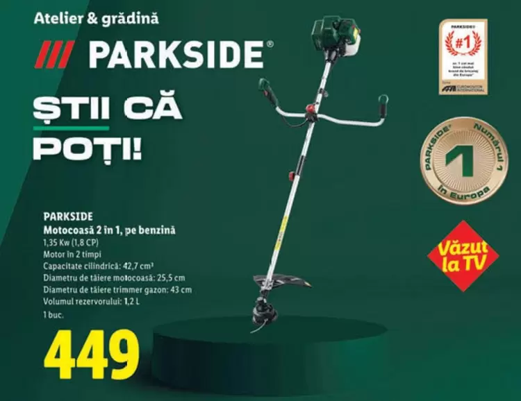 Motocoasă 2 în 1, pe benzină