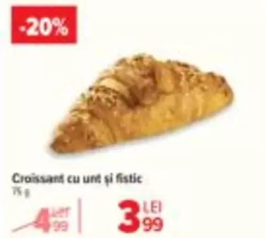 Croissant cu unt și fistic