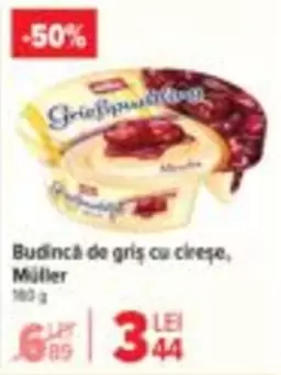 Budincă de griș cu cireșe