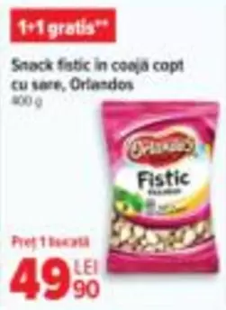 Snack fistic in coaja copt cu sare