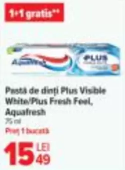 Pastă de dinți Plus Vizibil White/Plus Fresh Feel