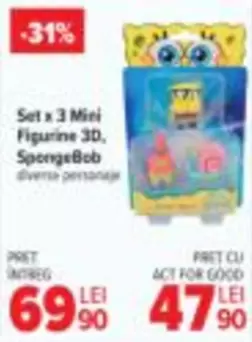 Set x 3 Mini Figurine 3D