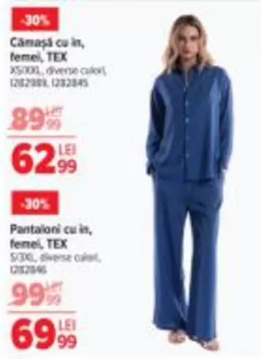 Cămașă cu in, femei, TEX XS001, diverse culori, 12129281, 121292845