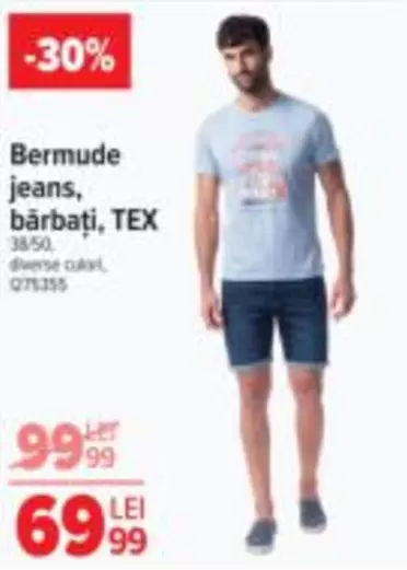 Bermude jeans, bărbați, TEX 38/50, diverse culori, Q75355