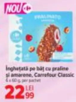 Înghețată pe băț cu praline și amarene