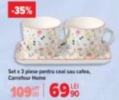 Set x 3 piese pentru ceai sau cafea