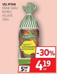 PÂINE GRÂU ÎNTREG FELIATĂ