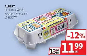 OUĂ DE GĂINĂ MĂRIME M. COD 3