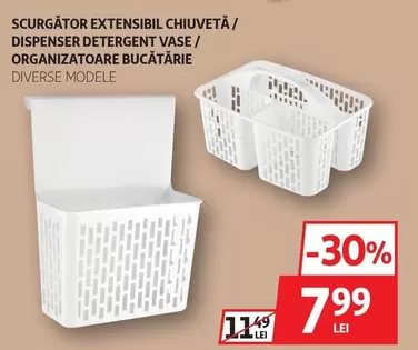SCURGĂTOR EXTENSIBIL CHIUVETĂ / DISPENSER DETERGENT VASE / ORGANIZATOARE BUCĂTĂRIE
