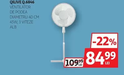Qilive - VENTILATOR DE PODEA DIAMETRU 40 CM 45W 3 VITEZE