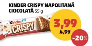 Kinder - CRISPY NAPOLITANĂ CIOCOLATĂ