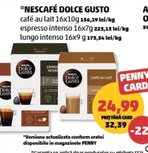 Café au lait 16x10g, espresso intenso 16x7g, lungo intenso 16x9g