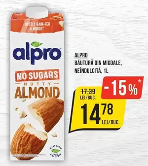 Alpro - BĂUTURĂ DIN MIGDALE, NEÎNDULCITĂ
