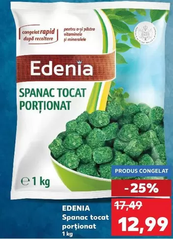 Spanac tocat porționat