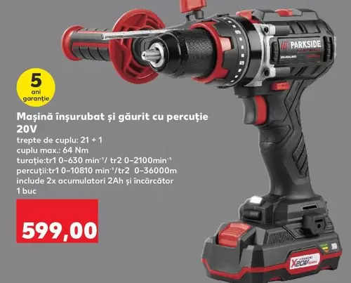 Mașină înșurubat și găurit cu percuție 20V