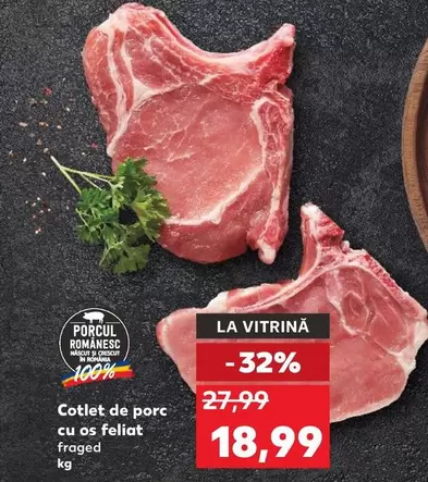 Cotlet de porc cu os feliat