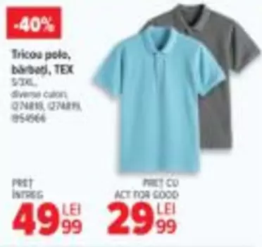Tricou polo, barbati, TEX