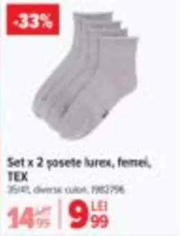 Set x 2 șosete lurex, femei, TEX