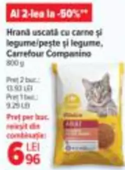 Hrană uscată cu carne și legume/pește și legume