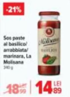 Sos paste al basilico/ arrabbiata/ marinara