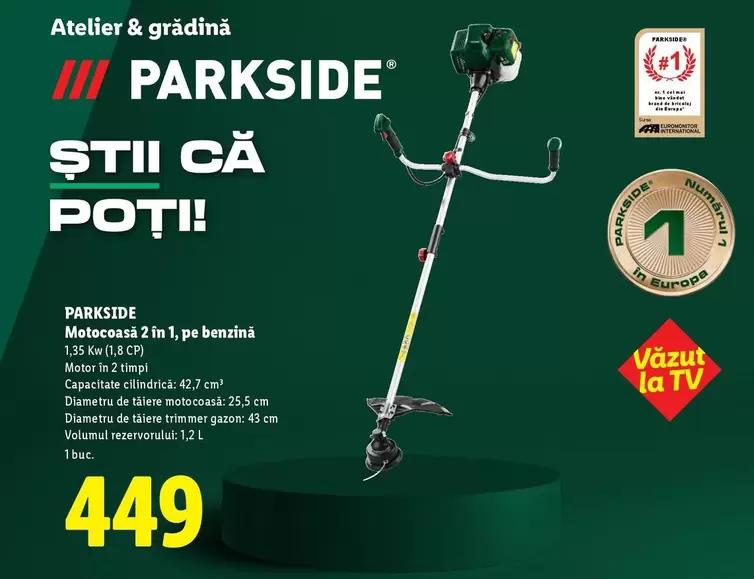 Motocoasă 2 în 1, pe benzină