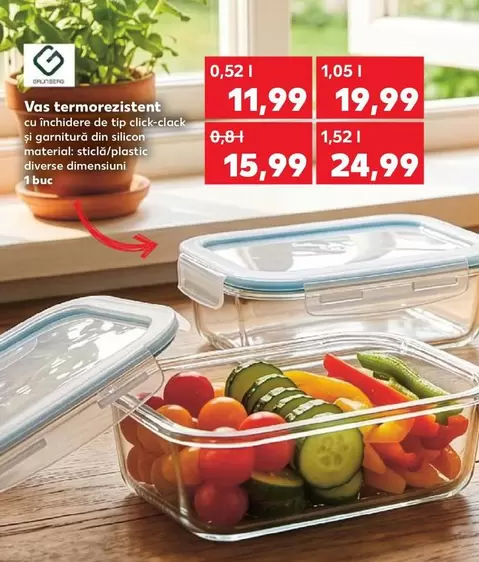 Vase termorezistente cu inchidere de tip click-clock