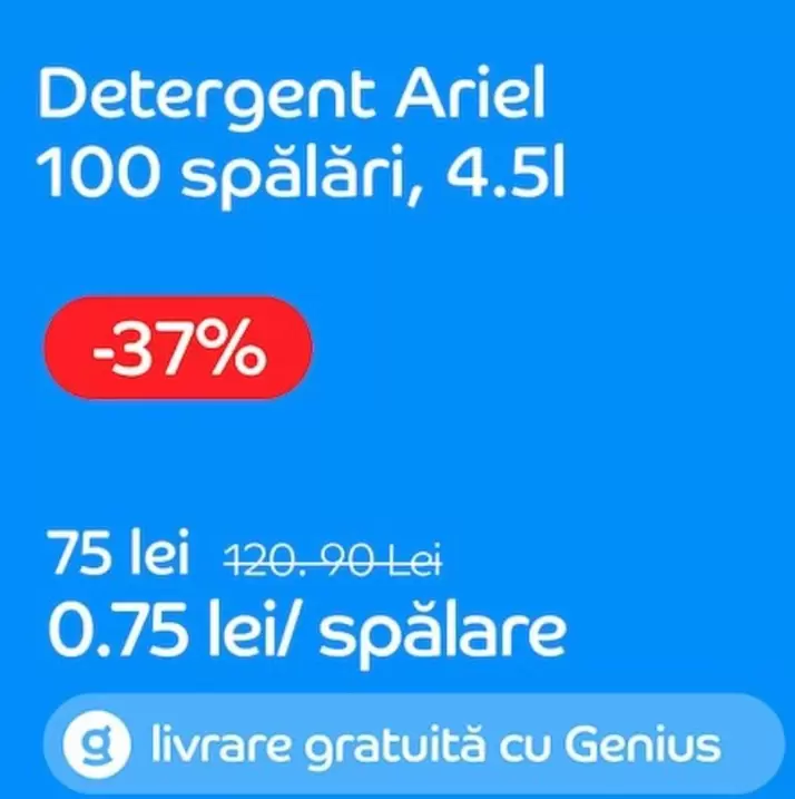 Ariel - Detergent 100 spălări, 4.5l