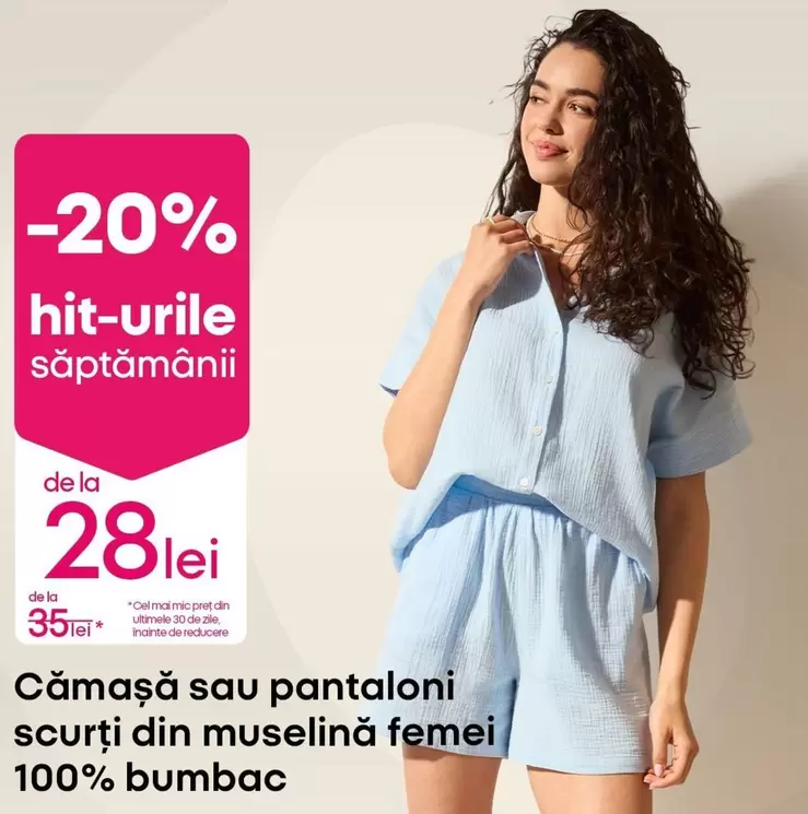 Cămașă sau pantaloni scurți din muselină