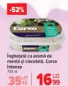 Înghețată cu aromă de mentă și ciocolată