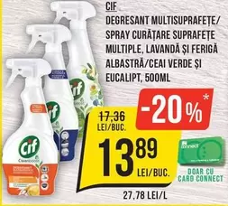 Cif - DEGREASANT MULTISUPRAFETE SPRAY CURATARE SUPRAFETE MULTIPLE, LAVANDA SI FERICI ALBASTRA/CEAI VERDE SI EUCALIPT