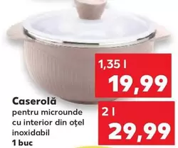 Caserolă pentru microunde cu interior din oțel inoxidabil