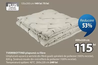 TVERRBOTTIND plapumă cu fibre