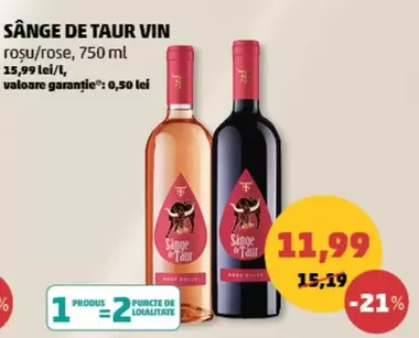 SÂNGĘ DE TAUR VIN roșu/rose