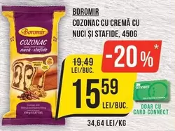 Cozonac cu cremă cu nuci și stafide